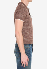 Versace Mouliné Knit Polo T-shirt Brown 1024448-1A17685-1N100