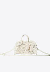 Jacquemus Small Le Turismo Crochet Knit Top Handle Bag White BAW00448A-W00623-100