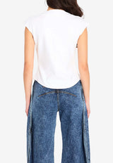 Alaïa Boat-Neck Sleeveless Top White AA9I0021J095C--000
