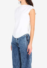 Alaïa Boat-Neck Sleeveless Top White AA9I0021J095C--000
