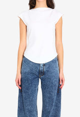 Alaïa Boat-Neck Sleeveless Top White AA9I0021J095C--000