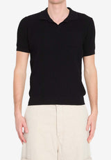 Roberto Collina Ribbed Knit Polo T-shirt Black 261MYA13124--09