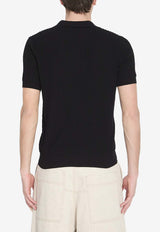 Roberto Collina Ribbed Knit Polo T-shirt Black 261MYA13124--09