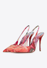 Christian Louboutin Miss Z 100 Peony Print Slingback Pumps Multicolor 1260474-J646-MULTICOLOR