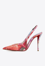 Christian Louboutin Miss Z 100 Peony Print Slingback Pumps Multicolor 1260474-J646-MULTICOLOR