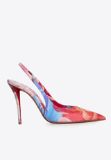 Christian Louboutin Miss Z 100 Peony Print Slingback Pumps Multicolor 1260474-J646-MULTICOLOR