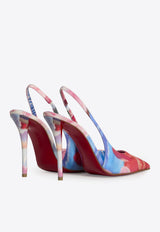 Christian Louboutin Miss Z 100 Peony Print Slingback Pumps Multicolor 1260474-J646-MULTICOLOR