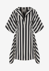 Jacquemus Moisson Striped Open-Back Midi Dress Monochrome TOW00889A-W00797-9DL