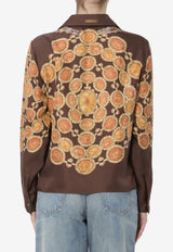 Versace Printed Silk Twill Shirt Brown 1024231-1A17952-5N940