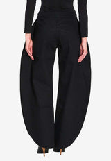 Alaïa Petals Wide-Leg Denim Pants Black AA9P0253D003C--995