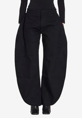Alaïa Petals Wide-Leg Denim Pants Black AA9P0253D003C--995