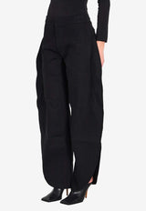 Alaïa Petals Wide-Leg Denim Pants Black AA9P0253D003C--995
