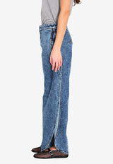 Alaïa Petals Wide-Leg Jeans Blue AA9P0253T535C--524