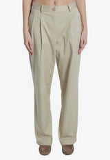 Tagliatore Straight-Leg Stitched Pants Beige PEILEEN-340021-299