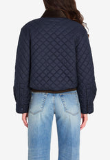 Loewe Debossed Anagram Quilted Cropped Jacket Navy S359Y02XFH--9602