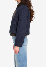 Loewe Debossed Anagram Quilted Cropped Jacket Navy S359Y02XFH--9602