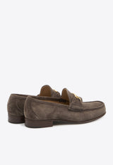Valentino VLogo Signature Suede Loafers Gray 8Y2S0J68-UZM-C4P