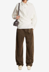 Lemaire Oat Milk Asymmetric Shirt White SH1141-LF1500-WH048