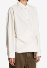 Lemaire Oat Milk Asymmetric Shirt White SH1141-LF1500-WH048