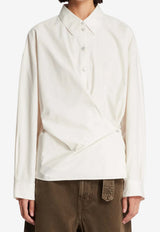 Lemaire Oat Milk Asymmetric Shirt White SH1141-LF1500-WH048