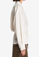 Lemaire Oat Milk Asymmetric Shirt White SH1141-LF1500-WH048