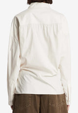Lemaire Oat Milk Asymmetric Shirt White SH1141-LF1500-WH048