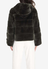 Yves Salomon Reversible Rabbit Fur Jacket Green 26WYV30158-REXX-A8001