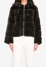 Yves Salomon Reversible Rabbit Fur Jacket Green 26WYV30158-REXX-A8001