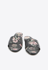 Dolce & Gabbana Rose Print Flat Slides Multicolor CQ0436-AZ046-HN5XQ