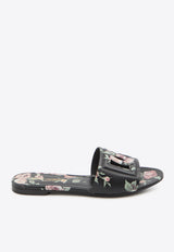 Dolce & Gabbana Rose Print Flat Slides Multicolor CQ0436-AZ046-HN5XQ