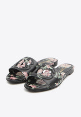 Dolce & Gabbana Rose Print Flat Slides Multicolor CQ0436-AZ046-HN5XQ