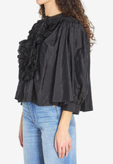Chloé Ruffled Taffeta Blouse Black CH26SHT28102--001
