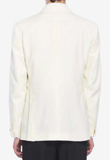 Tagliatore Wool Double-Breasted Blazer Cream 1FNJ20B080004-X5106-1
