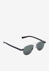 Saint Laurent Double-Bridge Aviator Sunglasses Gray 843061-Y9965-8163