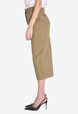 TheLatest High-Rise Pencil Midi Skirt Beige TLW09008T0176-ABTP-T0031
