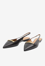 Tod's Calf Leather Slingback Flats Black XXW10K0JL80-BSS-B999