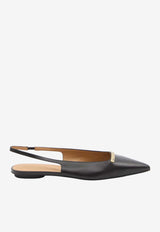 Tod's Calf Leather Slingback Flats Black XXW10K0JL80-BSS-B999