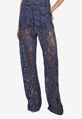 Federica Tosi Lace Straight-Leg Pants Blue 40819-410-64