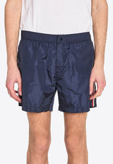 Moncler Logo Patch Swim Shorts Navy L10912C00014-53326-743