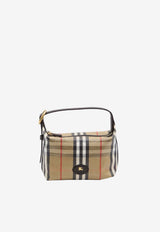 Burberry Mini Highlands Checked Top Handle Bag Beige 8119773--A2021