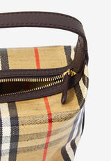 Burberry Mini Highlands Checked Top Handle Bag Beige 8119773--A2021