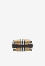 Burberry Mini Highlands Checked Top Handle Bag Beige 8119773--A2021