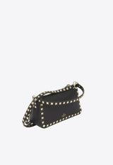 Valentino Small Rockstud Grained Leather Shoulder Bag Black 8W2B0J47-VSF-0NO