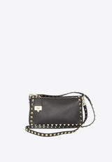 Valentino Small Rockstud Grained Leather Shoulder Bag Black 8W2B0J47-VSF-0NO