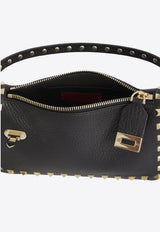 Valentino Small Rockstud Grained Leather Shoulder Bag Black 8W2B0J47-VSF-0NO