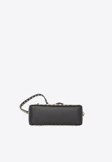 Valentino Small Rockstud Grained Leather Shoulder Bag Black 8W2B0J47-VSF-0NO