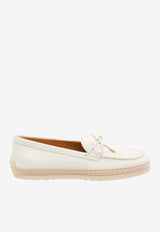 Tod's Leather Bow Loafers White XXW92K0JV70-N6M-B015