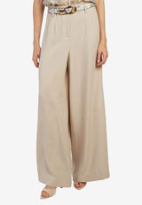 Federica Tosi Wide-Leg Tailored Pants Beige 40812-403-35
