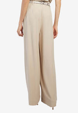 Federica Tosi Wide-Leg Tailored Pants Beige 40812-403-35