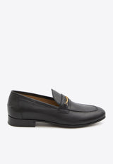Valentino VLogo Signature Loafers in Grained Leather Black 8Y2S0K73-ZWD-0NO